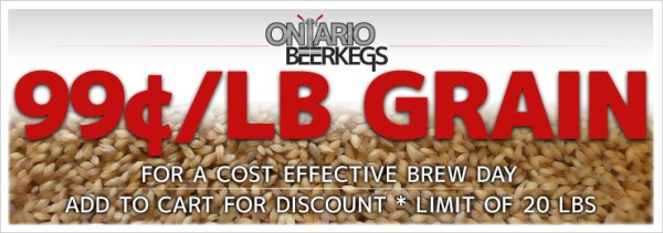 $0.99/lb Homebrew  Malt  Grains at OntarioBeerKegs -- New Everyday Pricing